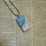 Gorey The Wuggly Ump  vintage book illustrations, hand-soldered glass pendant