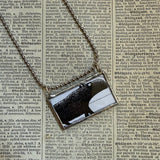 Gorey Disrespectful Summons vintage book illustrations, hand-soldered glass pendant