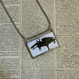 Gorey Disrespectful Summons vintage book illustrations, hand-soldered glass pendant