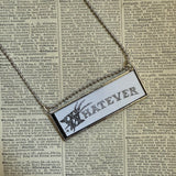 Gorey WHATEVER vintage book illustrations, hand-soldered glass pendant