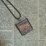 Gorey - Cats Vintage book illustrations, hand-soldered glass pendant