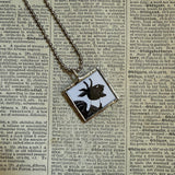 Gorey Disrespectful Summons vintage book illustrations, hand-soldered glass pendant
