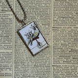 Gorey - Cats Vintage book illustrations, hand-soldered glass pendant