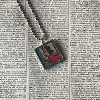 Lulu, Tubby vintage 1960s comic illustration, upcycled to soldered hand-soldered glass pendant