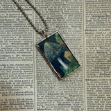 Mushroom and fungus, vintage natural history illustrations up-cycled to soldered glass pendant