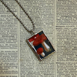 Mushroom and fungus, vintage natural history illustrations up-cycled to soldered glass pendant