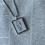 Winnie the Pooh childrens' book illustrations up-cycled to hand-soldered glass pendant