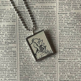 Winnie the Pooh childrens' book illustrations up-cycled to hand-soldered glass pendant