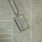 Pansy flower, vintage botanical dictionary illustration, upcycled to soldered glass pendant