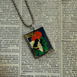 Honey Bee, vintage illustration, up-cycled to soldered glass pendant