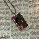 Romaire Bearden paintings, upcycled to hand soldered glass pendant
