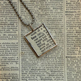Bee, vintage dictionary illustration, up-cycled to soldered glass pendant