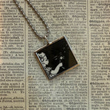 Dandelions, vintage illustrations up-cycled to soldered glass pendant