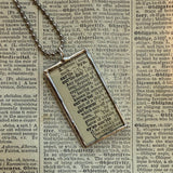 Cuttlefish - vintage 1930s dictionary illustration up-cycled to soldered glass pendant