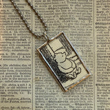 00Winnie the Pooh childrens' book illustrations up-cycled to hand-soldered glass pendant