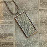 Artemis, Diana, Roman, Greek Mythology, vintage dictionary illustration, hand soldered glass pendant, upcycled to soldered glass pendant