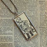 Winnie the Pooh childrens' book illustrations up-cycled to hand-soldered glass pendant