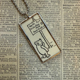 Winnie the Pooh childrens' book illustrations up-cycled to hand-soldered glass pendant