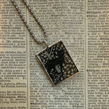 Little foxes, vintage children's book illustrations, up-cycled to soldered glass pendant