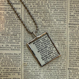 Angler Fish, vintage 1930s dictionary illustration, up-cycled to hand soldered glass pendant