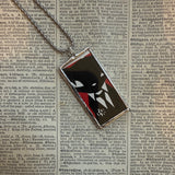 Emily the Strange, vintage illustrations up-cycled to soldered glass pendant