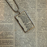 Helleborus, Christmas Rose, vintage botanical dictionary illustration, upcycled to soldered glass pendant