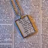 Pea pod, vintage botanical dictionary illustration, upcycled to soldered glass pendant