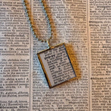 Poppy, vintage botanical dictionary illustration, upcycled to soldered glass pendant