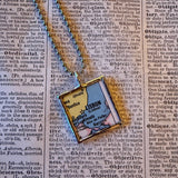 Lisbon Portugal, vintage map, hand-soldered glass pendant