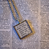 Egyptian Lotus, vintage botanical dictionary illustration, upcycled to soldered glass pendant
