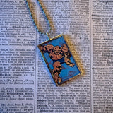 Incredible Hulk, Thing, vintage illustrations up-cycled to soldered glass pendant