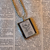 Poppy, vintage botanical dictionary illustration, upcycled to soldered glass pendant