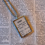 Poppy, vintage botanical dictionary illustration, upcycled to soldered glass pendant