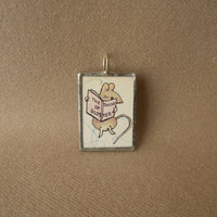 Mrs. Tittlemouse, original illustrations from vintage, children's classic book, up-cycled to soldered glass pendant