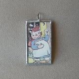 Raggedy Ann, original vintage 1940s children's book illustrations, upcycled to soldered glass pendant