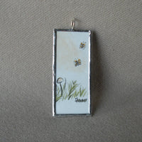 Harry the Dirty Dog, vintage illustrations, up-cycled to soldered glass pendant