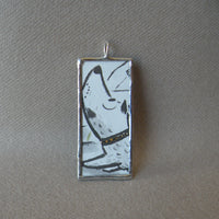 Harry the Dirty Dog, vintage illustrations, up-cycled to soldered glass pendant
