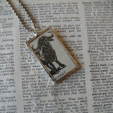 Buffalo, vintage 1930s dictionary illustration, upcycled to soldered glass pendant