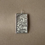 Millions of Cats, vintage children's book illustration up-cycled to soldered glass pendant
