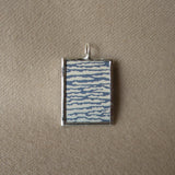 Mount Fuji, Hiroshige, Japanese woodblock print, up-cycled to soldered glass pendant