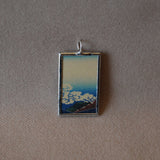 Mount Fuji, Japanese woodblock prints, up-cycled to hand-soldered glass pendant