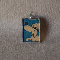 Mr. Peabody and Sherman, original vintage 1970s comic book illustrations, upcycled to soldered glass pendant