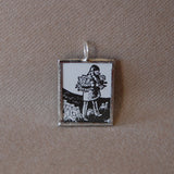Millions of Cats, vintage children's book illustration up-cycled to soldered glass pendant