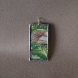 1Mushrooms and fungus, vintage natural history illustrations up-cycled to soldered glass pendant