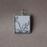 Stuart Little, original illustrations from vintage book, up-cycled to soldered glass pendant