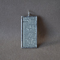Human Mouth, vintage 1940s dictionary illustration, up-cycled to soldered glass pendant