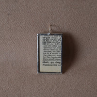 Human ear, vintage 1930s dictionary illustration, up-cycled to hand soldered glass pendant