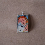 1 Henri Matisse, female portrait, flowers, upcycled to soldered glass pendant