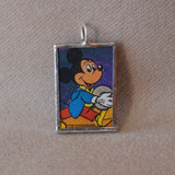 Mickey, Minnie vintage illustrations, up-cycled to soldered glass pendant