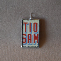 Uncle Sam, Tio Sam, vintage  illustration, hand-soldered glass pendant
